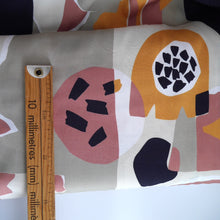 Load image into Gallery viewer, EcoVero Viscose fabric with wooden ruler next to an abstract shape