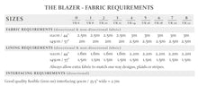 Load image into Gallery viewer, Fabric requirements chart for The Blazer