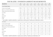 Load image into Gallery viewer, Finish Garment Measurements for The Blazer by The Avid Seamstress