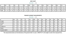 Load image into Gallery viewer, The Beachcomber Jacket Measurements in inches