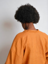 Load image into Gallery viewer, Back view of lady wearing Zero Waste Tie Top shows a plain neck bank
