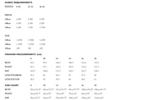Load image into Gallery viewer, Fabric Requirements and Finished Measures Chart for Sizes 8-18