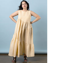 Load image into Gallery viewer, Model wears Azure Dress: a sleeveless top with asymmetric tiered skirt