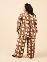 Load image into Gallery viewer, Back view of lady wearing pyjama set, top with inverted pleat detail from the yoke