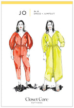 Load image into Gallery viewer, Closet Core Patterns Jo Dress & Jumpsuit Envelope Front with illustrations of both dress and jumpsuit variation