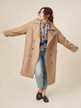 Load image into Gallery viewer, Model wears the Phoebe Coat: an oversized double breasted coat, worn open