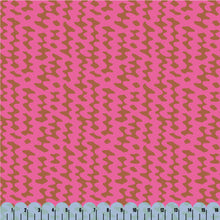 Load image into Gallery viewer, Artistic squiggle brushstrokes in an abstract print flatlay, displayed with a ruler along the bottom