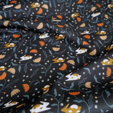 Load image into Gallery viewer, Organic cotton fabric with bunnies print slightly rustled