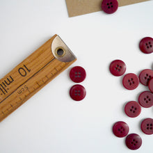 Load image into Gallery viewer, Two 4-hole buttons displayed, one with flat side, the other domed