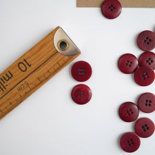 Load image into Gallery viewer, Two 4-hole buttons displayed, one with flat side, the other domed