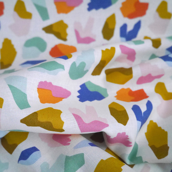 Organic cotton fabric with crystal prints across it