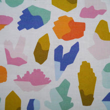 Load image into Gallery viewer, Close up detail of crystals prints on organic cotton fabric shows plain weave