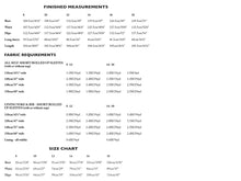 Load image into Gallery viewer, Fabric Requirements and Finished Measures Chart for Sizes 8-18