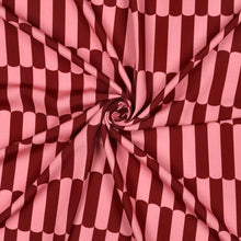 Load image into Gallery viewer, Eco Viscose Fabric with stripes pattern shown with central swirl