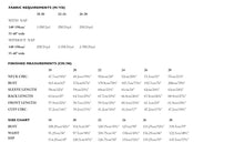 Load image into Gallery viewer, Fabric Requirements and Finished Measures Chart for Sizes 18-28