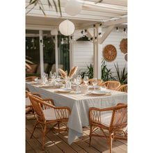 Load image into Gallery viewer, Outdoor table setting with Linen fabric tablecloth