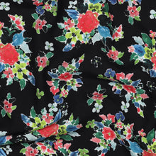 Load image into Gallery viewer, Eco Viscose Fabric shown close up print of flowers with a hand-drawn, felt-tip pens look
