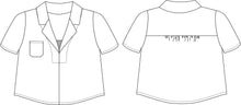 Load image into Gallery viewer, Line drawings of Donny Shirt, front and back views