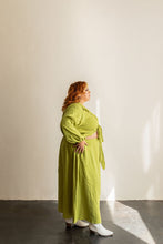 Load image into Gallery viewer, Side view of lady wearing the Saturday Skirt Set wrap top and midi skirt