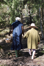 Load image into Gallery viewer, Back view of two ladies holding hands wearing below knee length dresses with button fastenings down centre back