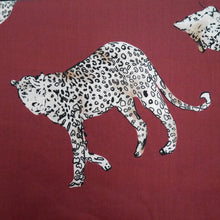Load image into Gallery viewer, Close up of leopard on the prowl; print on cotton fabric