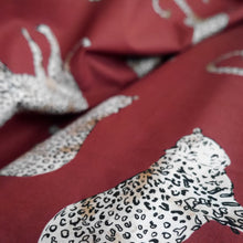 Load image into Gallery viewer, Close up of leopard print, on cotton fabric