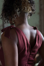 Load image into Gallery viewer, Back view of lady wearing a V-line collar with shoulder ties