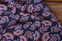 Load image into Gallery viewer, A floral print viscose fabric drapes on table