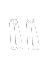 Load image into Gallery viewer, Line drawings of Brooklyn Trousers, front and back view