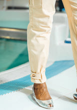 Load image into Gallery viewer, Close up detail of Tremplin Trousers ankle cuff belt