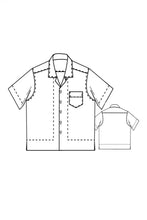 Load image into Gallery viewer, Front and back view line drawings of the All State Shirt