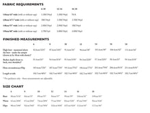 Load image into Gallery viewer, The Honey Dress Sewing Pattern Measurements for Sizes 6-18