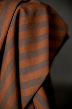 Load image into Gallery viewer, Close-up of dual-tone striped cotton/linen fabric