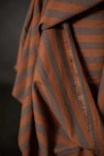 Load image into Gallery viewer, Close-up of dual-tone striped cotton/linen fabric