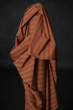 Load image into Gallery viewer, Dual-tone striped cotton/linen fabric bolt with fabric draped on itself