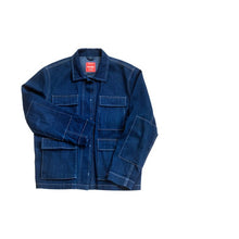Load image into Gallery viewer, Paynter Field JAcket lies flat against a contrasting plain colour background