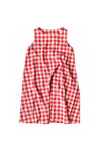 Load image into Gallery viewer, Trapeze dress: a sleeveless, flared dress displayed flat on contrasting background