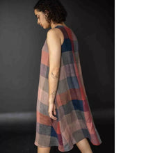 Load image into Gallery viewer, Back/side view of model walking, wearing the Trapeze dress