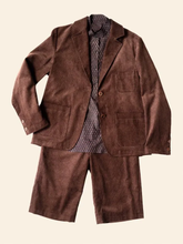 Load image into Gallery viewer, Blazer displayed with Shorts and Cotton Shirt laid flat on a plain background