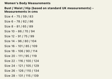 Load image into Gallery viewer, Women's Body Measurements Chart