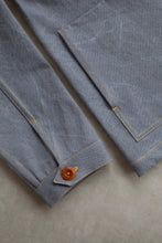 Load image into Gallery viewer, Close up detail of cuff placket and button, and double top stitching detail