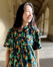Load image into Gallery viewer, Lady wears a shirt dress made up in Waterfall Viscose Twill Fabric