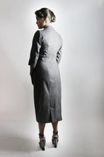 Load image into Gallery viewer, Back view of lady wearing a 3/4 sleeve length, pencil skirt dress