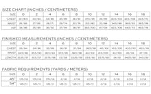 Load image into Gallery viewer, True Bias' Ogden Cami Measures Chart Sizes 0-18