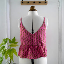 Load image into Gallery viewer, Back view view of strappy vest top with deep V-neck at back, displayed on mannequin, made with Nevermind Modal