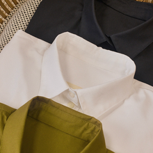 Load image into Gallery viewer, Three collared shirts layered on top of each other, made in 3 different colours of Oxford Cotton fabrics