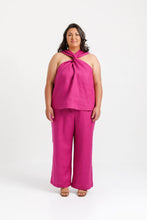 Load image into Gallery viewer, Lady wears the Aalto top with crossover halter neck detail