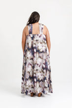 Load image into Gallery viewer, Back view of lady wearing full length dress. Thick shoulder straps to chest level.