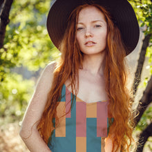 Load image into Gallery viewer, Digital inlay of lady wearing a vest top with 'Radiant' design print on