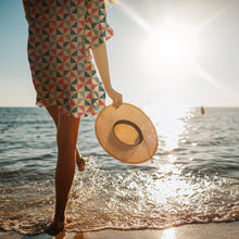 Load image into Gallery viewer, Digital inlay of lady wearing short dress with 'Reflective' design print